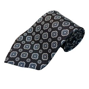 Hardy Amies Vintage 100% Silk‎ Tie 14 Savile Row London England Geometric Print